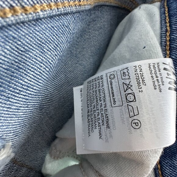 H&M Skinny Jeans Mens Size W33X32L Mid Rise Stone Wash Denim Stretch Blue - Picture 7 of 13